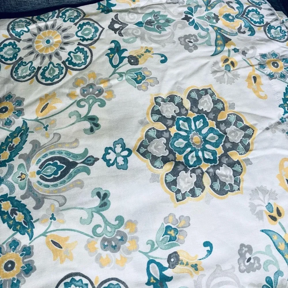 Envogue Fabric Floral Paisley Medallion Shower Curtain